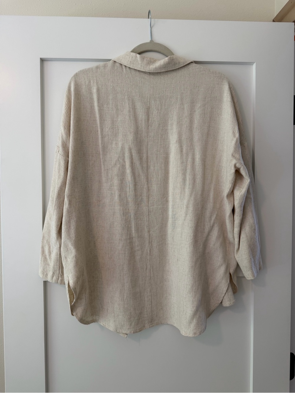 Lightweight Beige Button-Front Utility Jacket - Picture 2 of 3